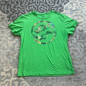Express Men’s Floral Short Sleeve Tee Green Large